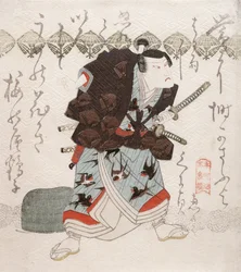 Onoe Kikugoro III come Nagoya Sanza nella scena Saya-ate (scabbards clashing), c.1827-30